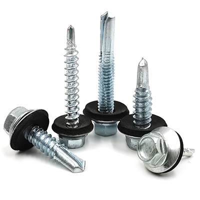 Hex self drilling screw with washer